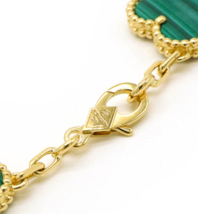 Van Cleef & Arpels ヴァン クリーフ & アーペル VCA ヴィンテージアルハンブラ ブレスレット K18YG マラカイト VCARL80900