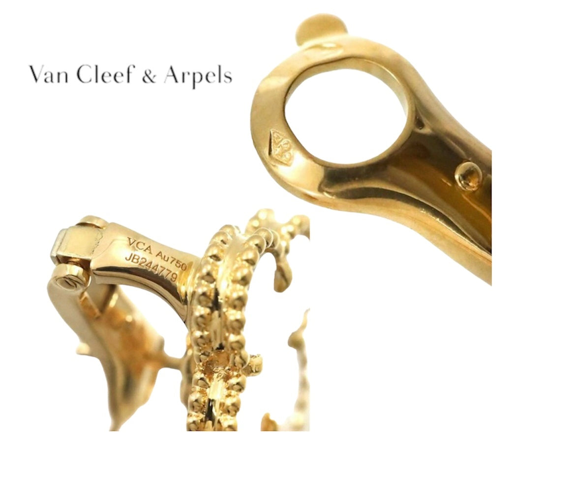 Van Cleef & Arpels ヴィンテージ アルハンブラ ピアス シェル K18 YG 750