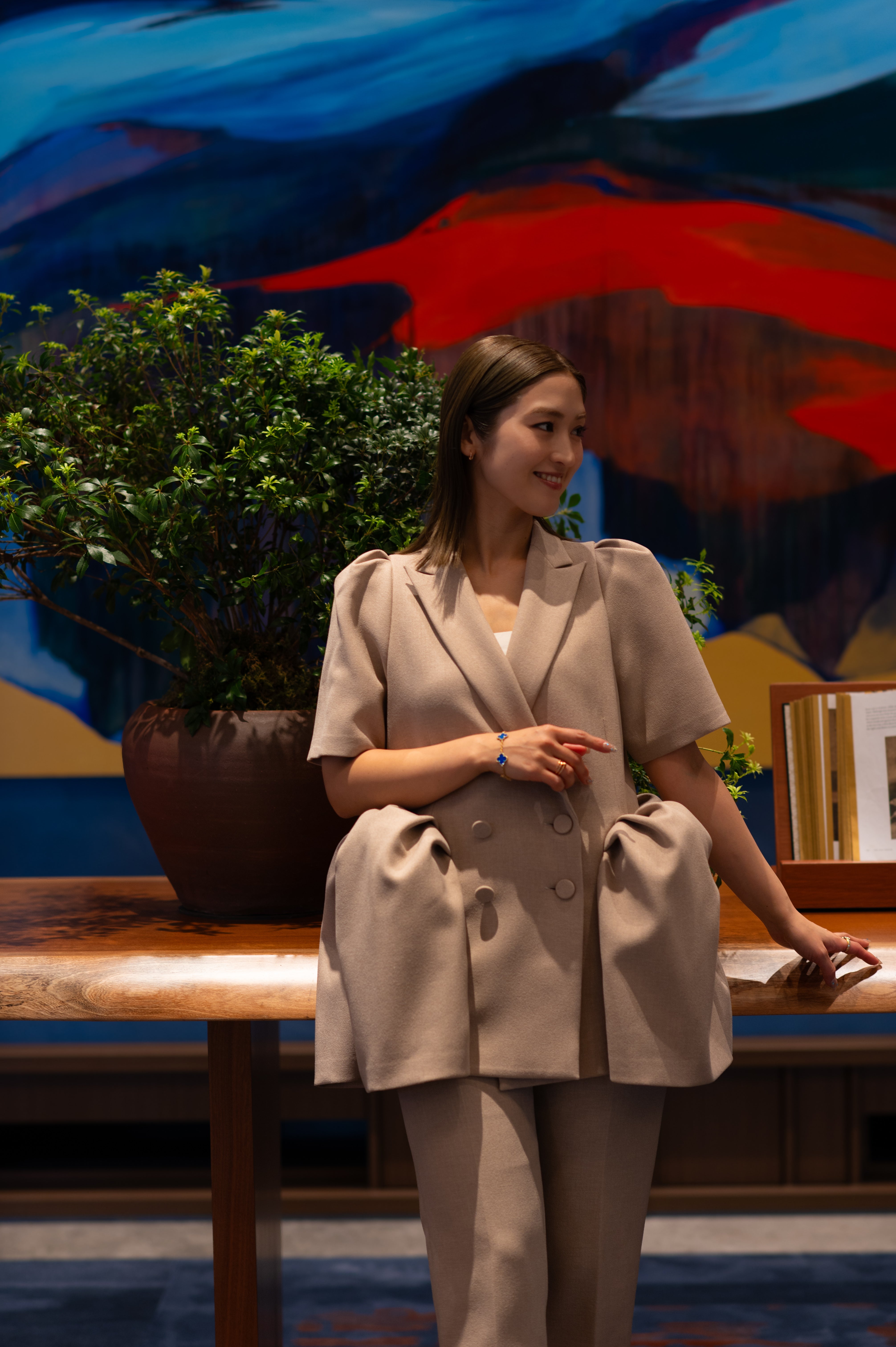 Van Cleef & Arpels ヴァンクリーフ&アーペル ヴィンテージアルハンブラ 5P ブルーアゲート ブレスレット