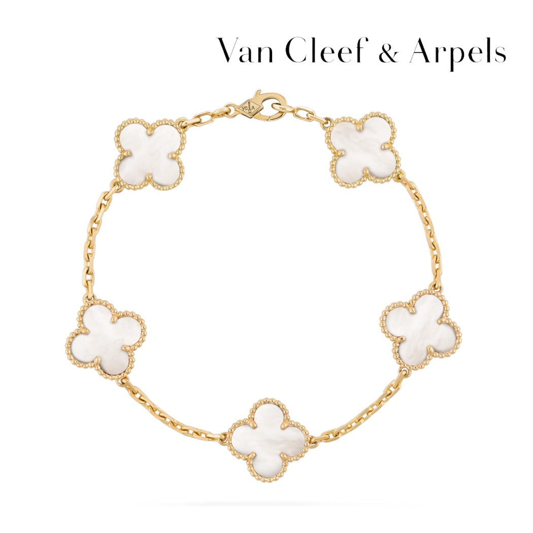 Van Cleef & Arpels ヴィンテージアルハンブラ 5モチーフ 750YG マザーオブパール ブレスレット