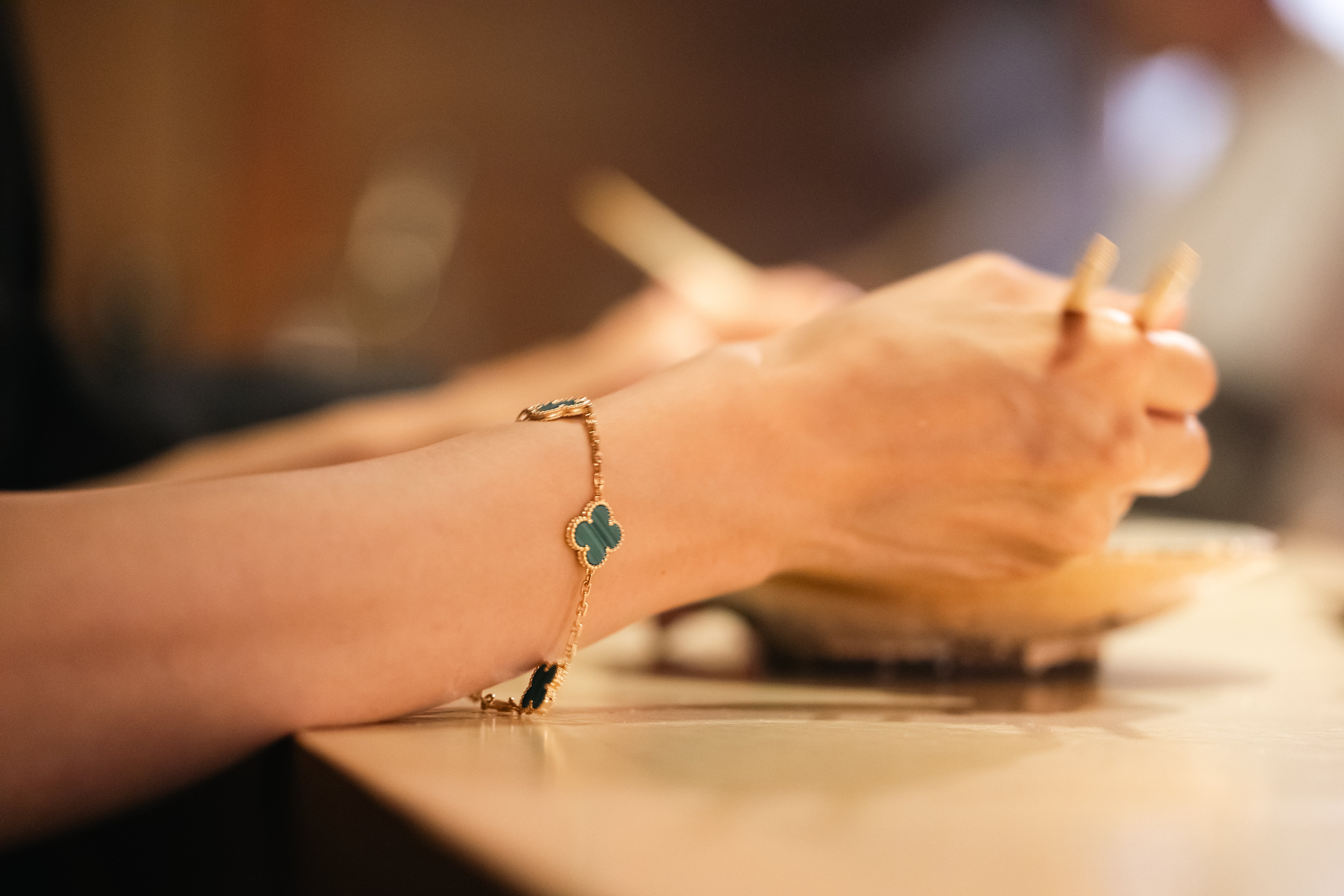 Van Cleef & Arpels ヴァン クリーフ & アーペル VCA ヴィンテージアルハンブラ ブレスレット K18YG マラカイト VCARL80900