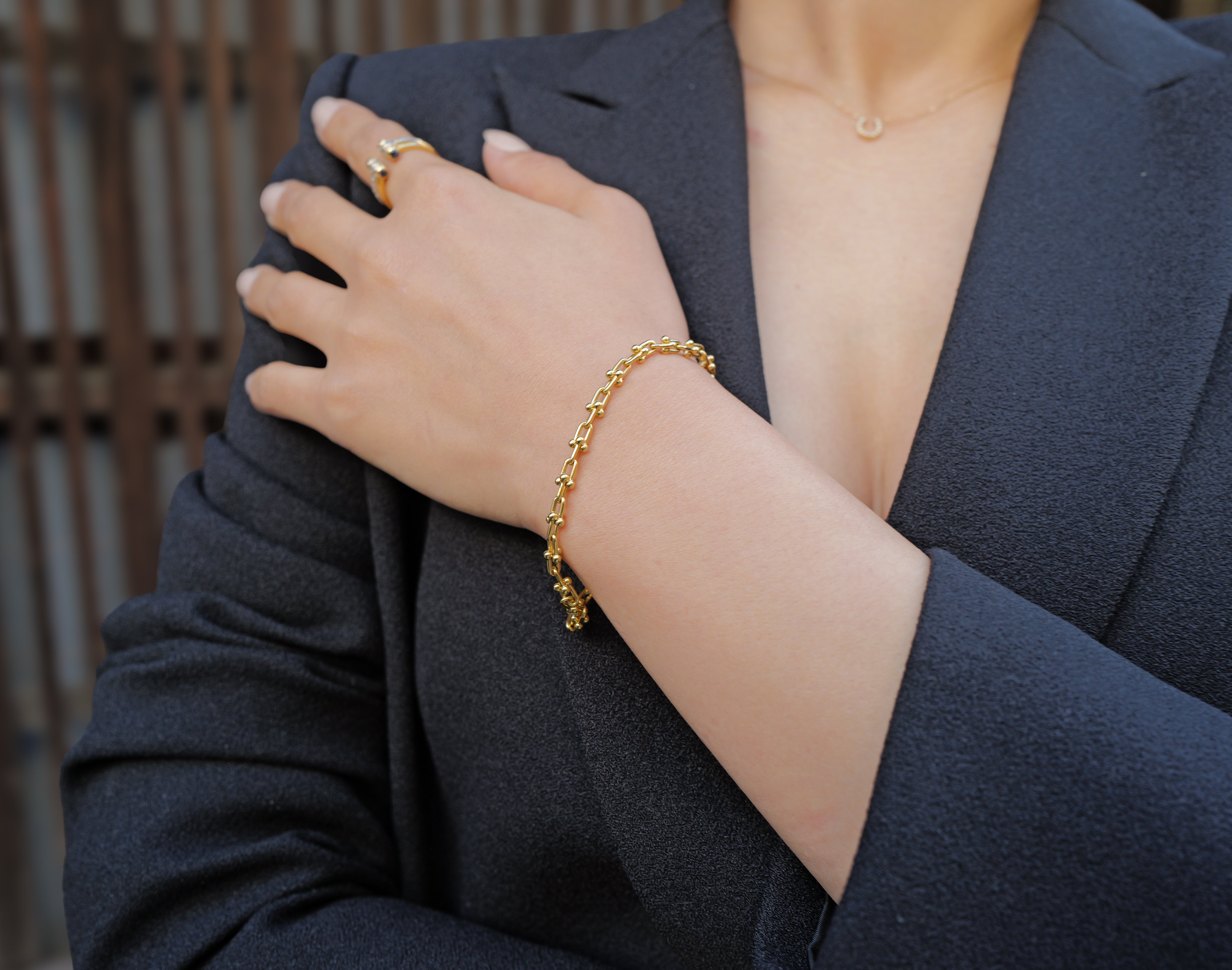 ティファニー ハードウェア マイクロ リンク k18YG ブレスレット