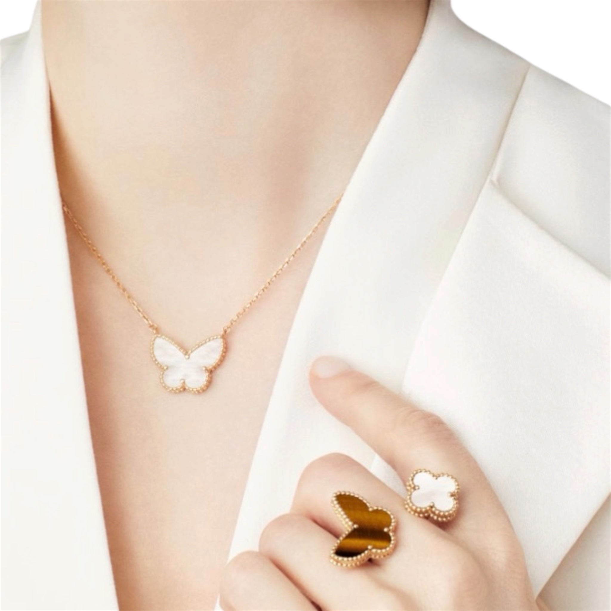 Van Cleef & Arpels ヴァンクリーフ&アーペル ラッキー アルハンブラ パピヨン ネックレス