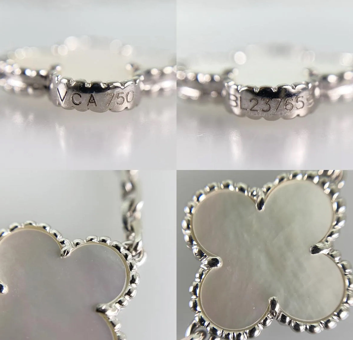 Van Cleef & Arpels(3) 10モチーフ ネックレス K18WG シェル