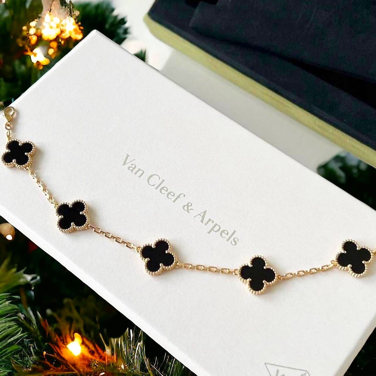 ヴィンテージ アルハンブラ K18YG オニキス ブレスレット