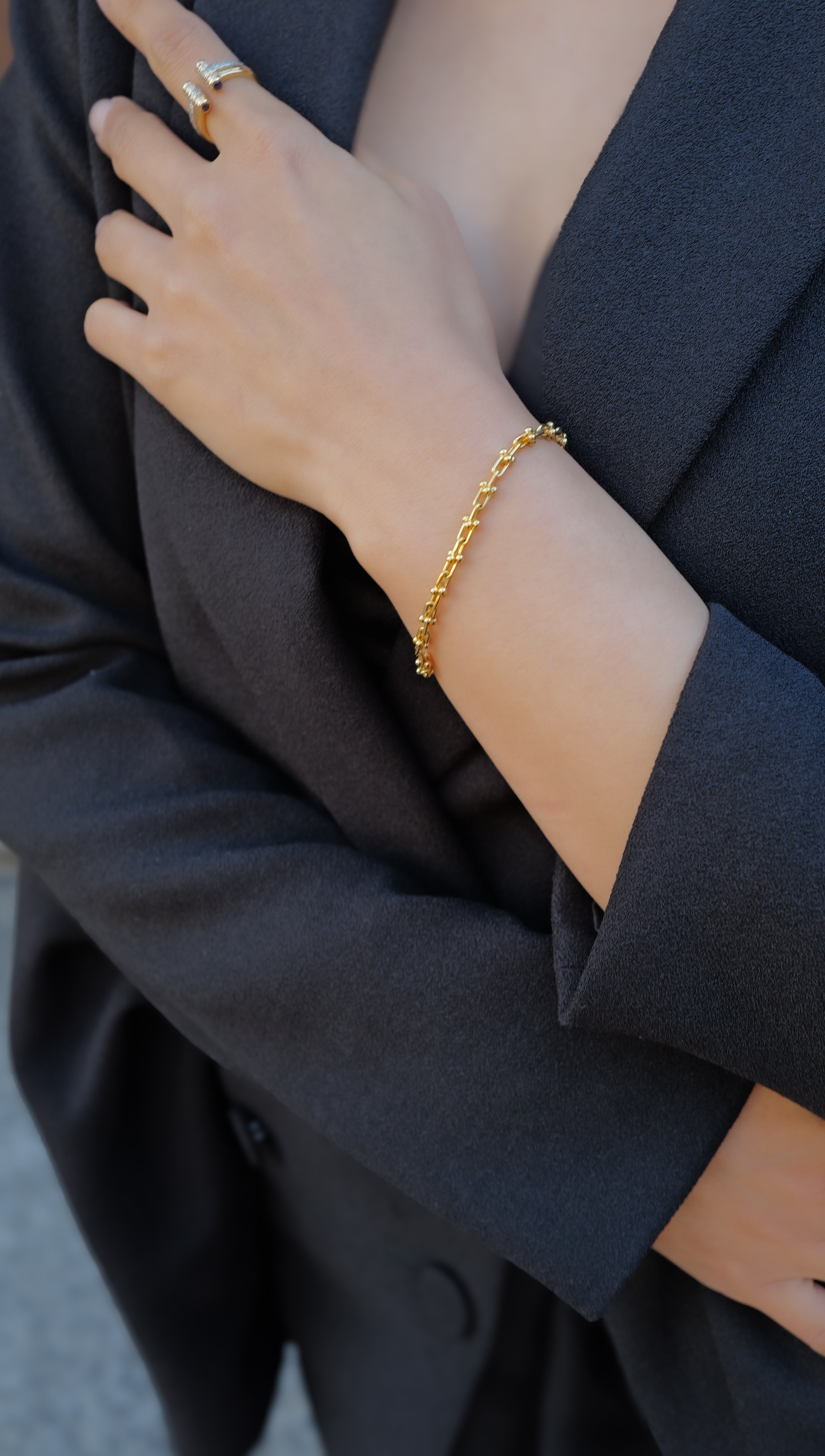 ティファニー ハードウェア マイクロ リンク k18YG ブレスレット