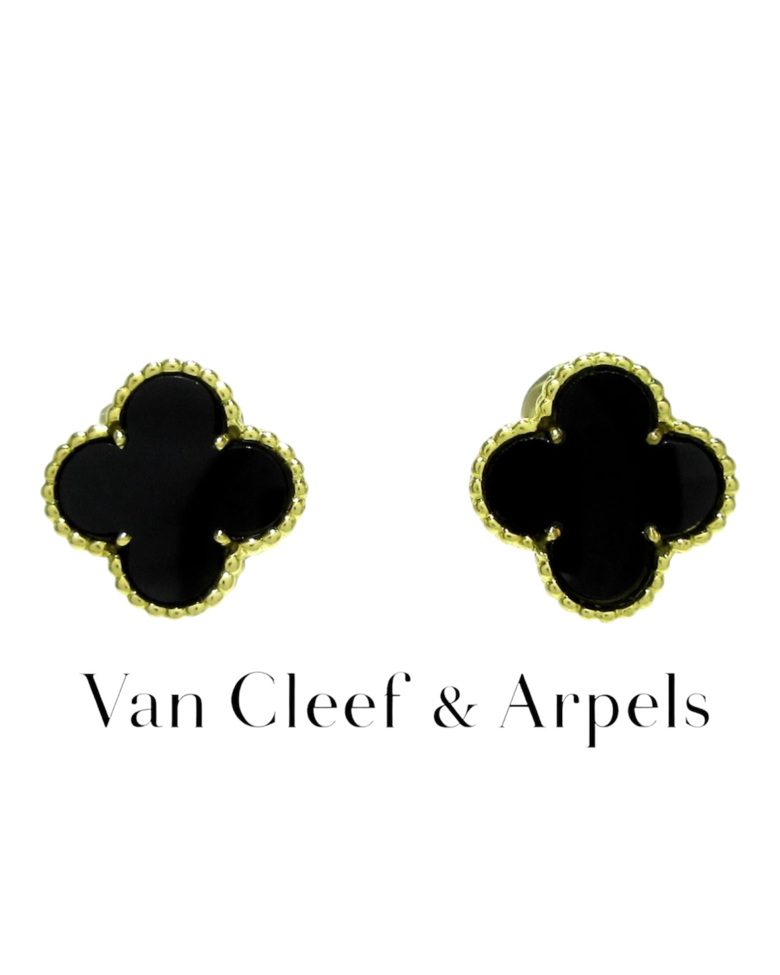 VanCleef & Arpels ヴィンテージアルハンブラ イヤリング クリップタイプ K18YG オニキス