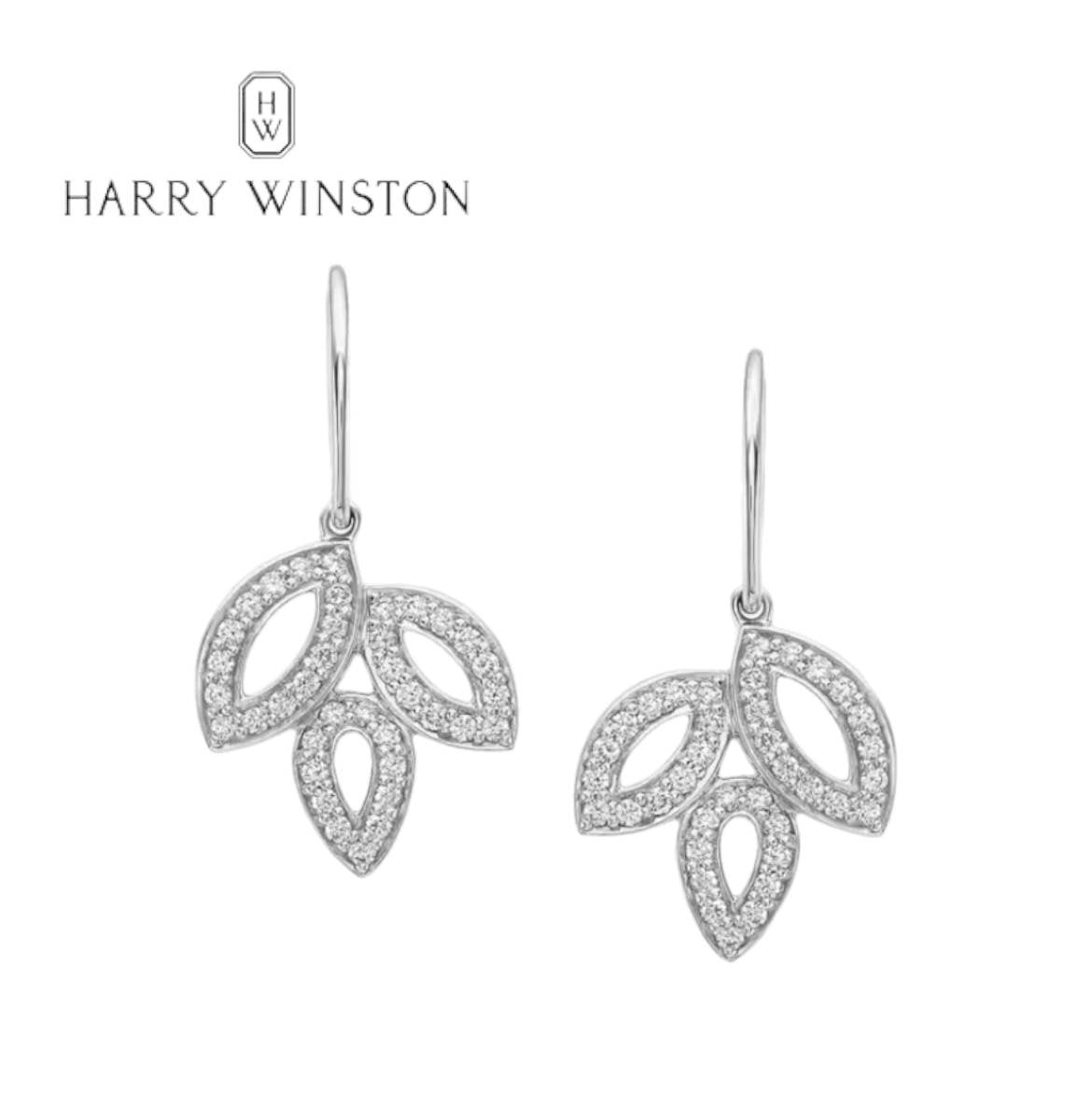 Harry Winston ハリー ウィンストンリリークラスター ミニ ダイヤ ピアス