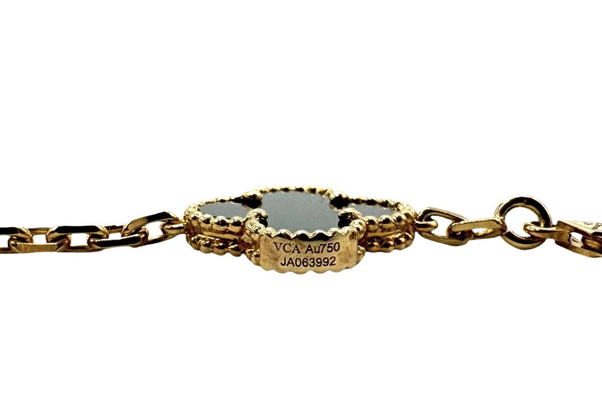 Van Cleef & Arpels ヴィンテージ アルハンブラ ネックレス K18YG 10Pモチーフ オニキス レンタル
