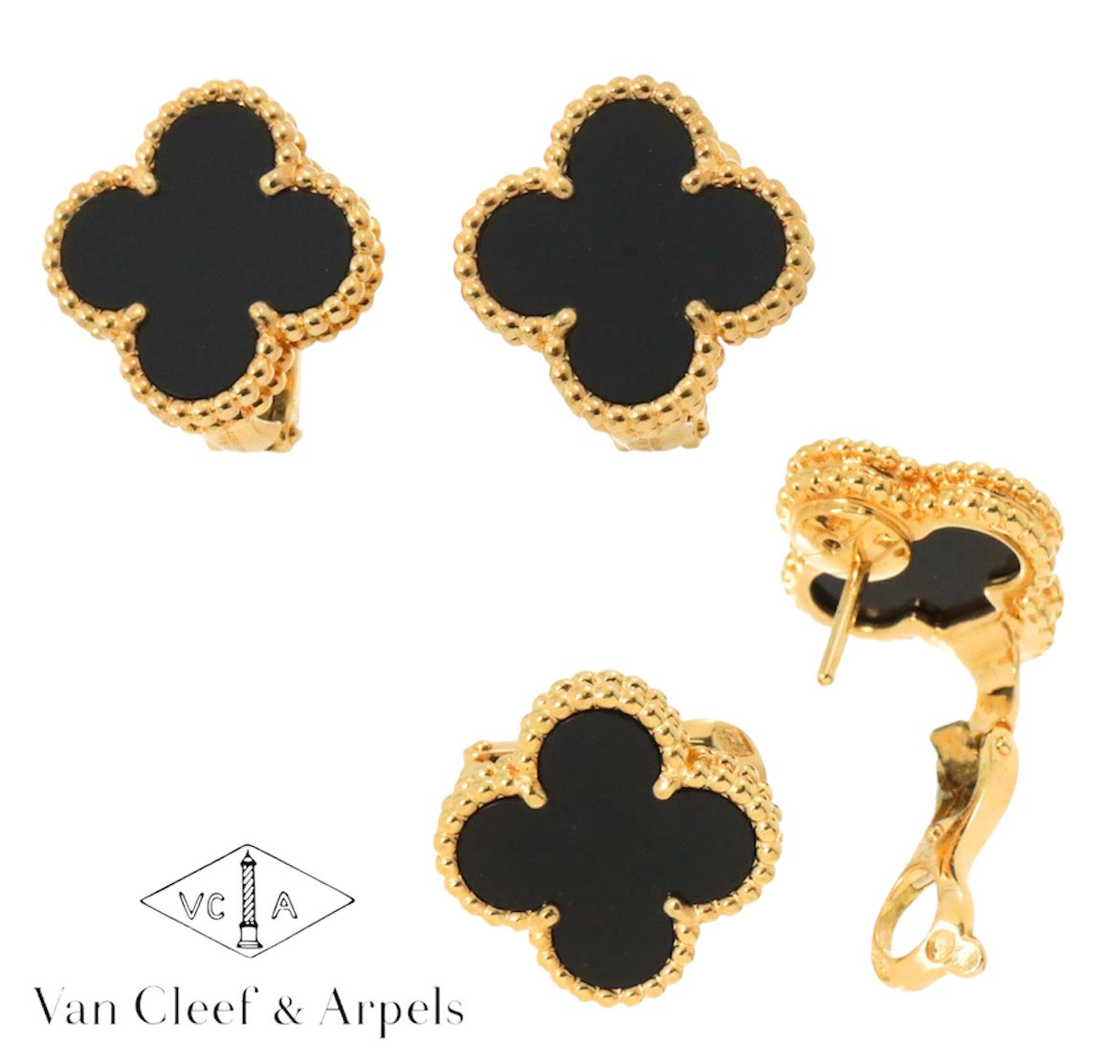 Van Cleef & Arpels オニキス ピアス 750YG