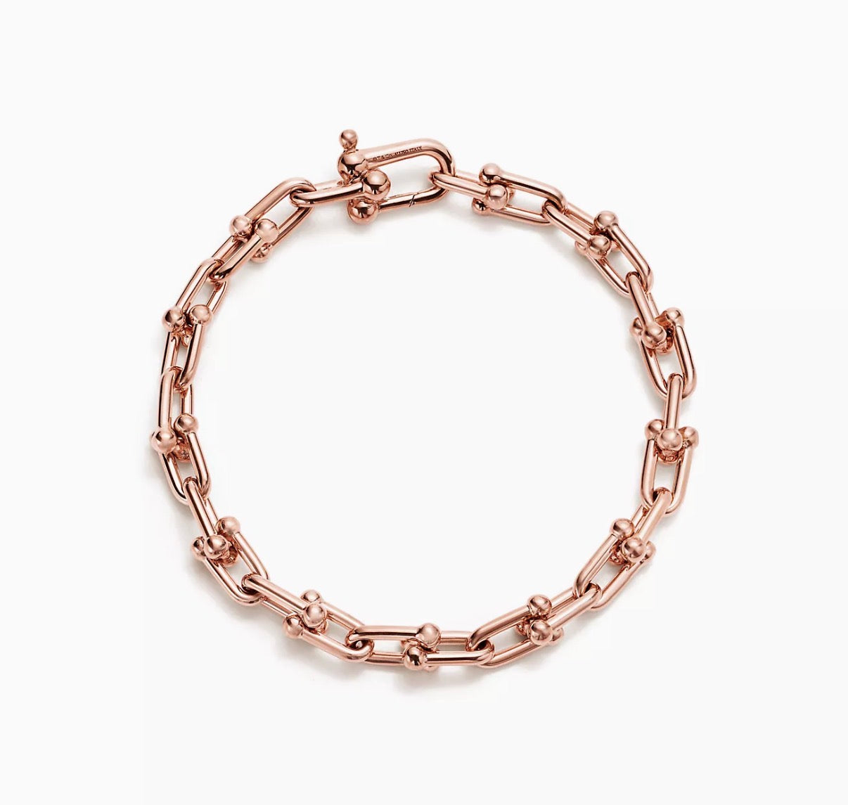 TIFFANY & Co. ティファニー ハードウェア スモール リンク ブレスレット ローズゴールド