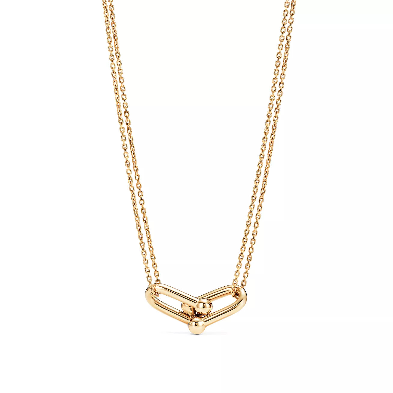 TIFFANY & Co. ラージダブル リンクペンダント ネックレス ハードウェア K18YG