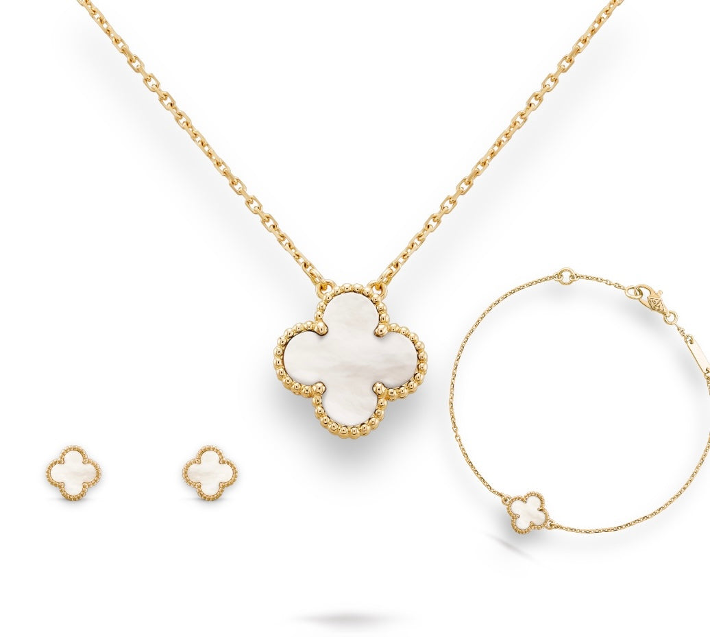 ヴァンクリーフ 18K イエローゴールド, マザー オブ パール 3点セット