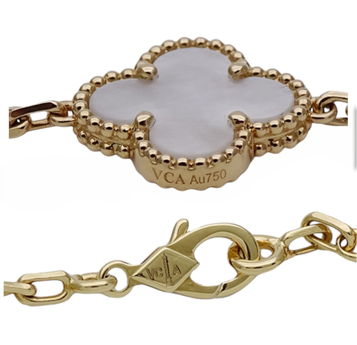 Van Cleef & Arpels ヴィンテージアルハンブラ 5モチーフ 750YG マザーオブパール ブレスレット