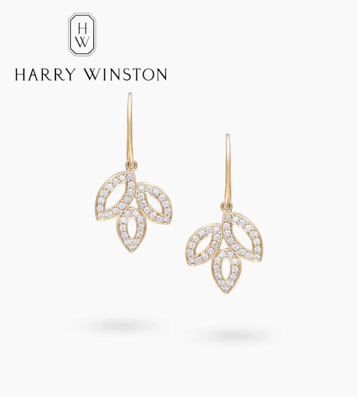 Harry Winston リリークラスター ミニワイヤー ダイヤ ピアス