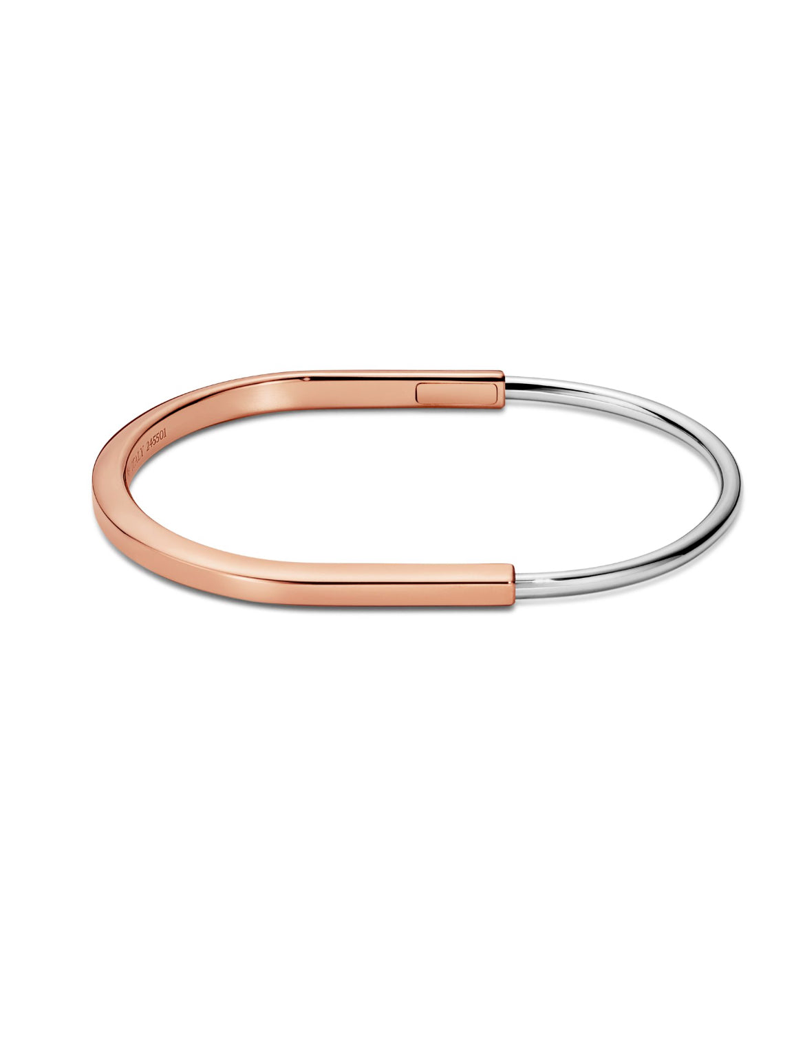 TIFFANY & Co. ロック ナロー バングル ローズゴールド & ホワイトゴールド