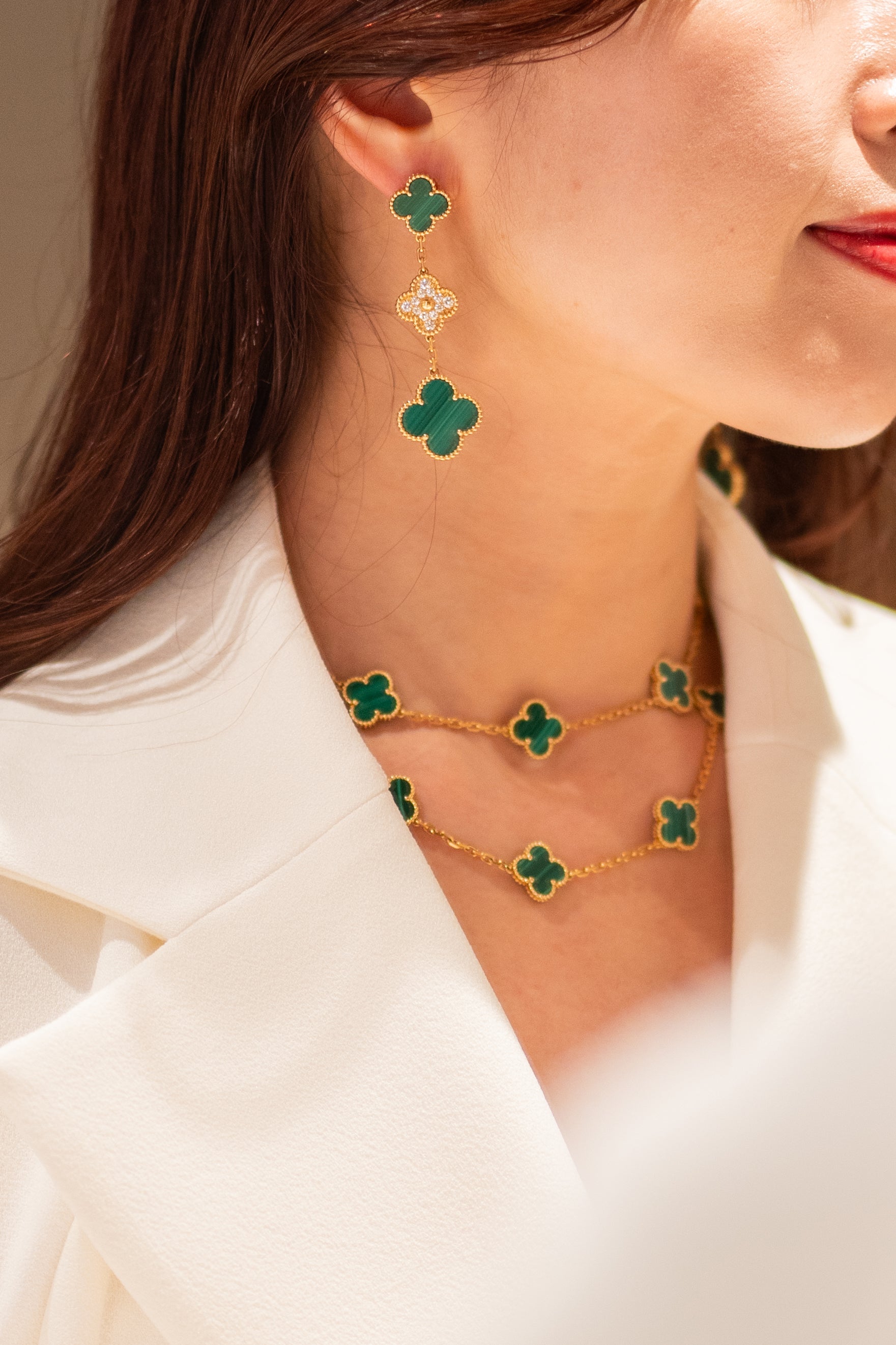 Van Cleef & Arpels ヴァンクリーフ&アーペル ヴィンテージアルハンブラ 20モチーフ ネックレス　マラカイト