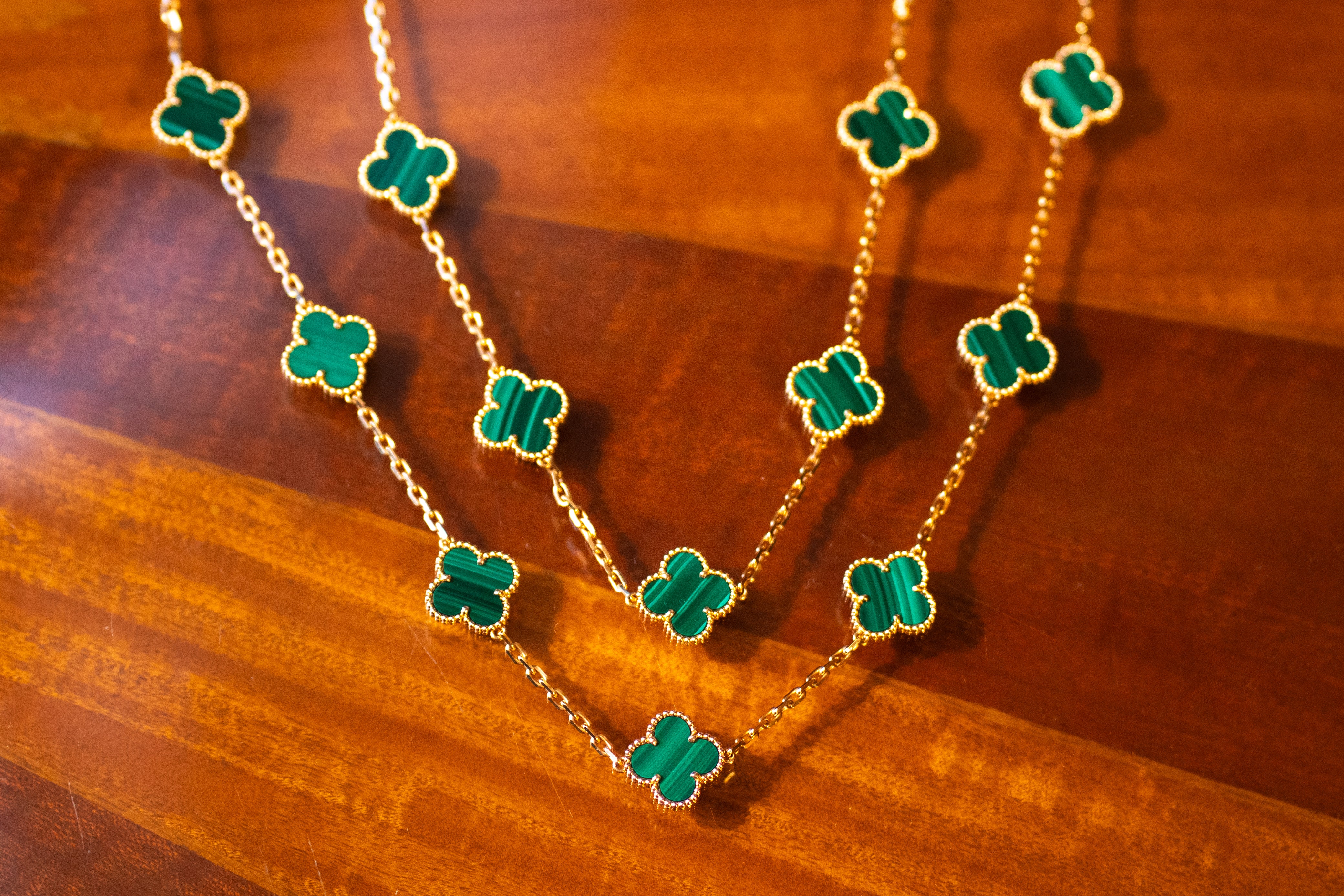 Van Cleef & Arpels ヴァンクリーフ&アーペル ヴィンテージアルハンブラ 20モチーフ ネックレス　マラカイト