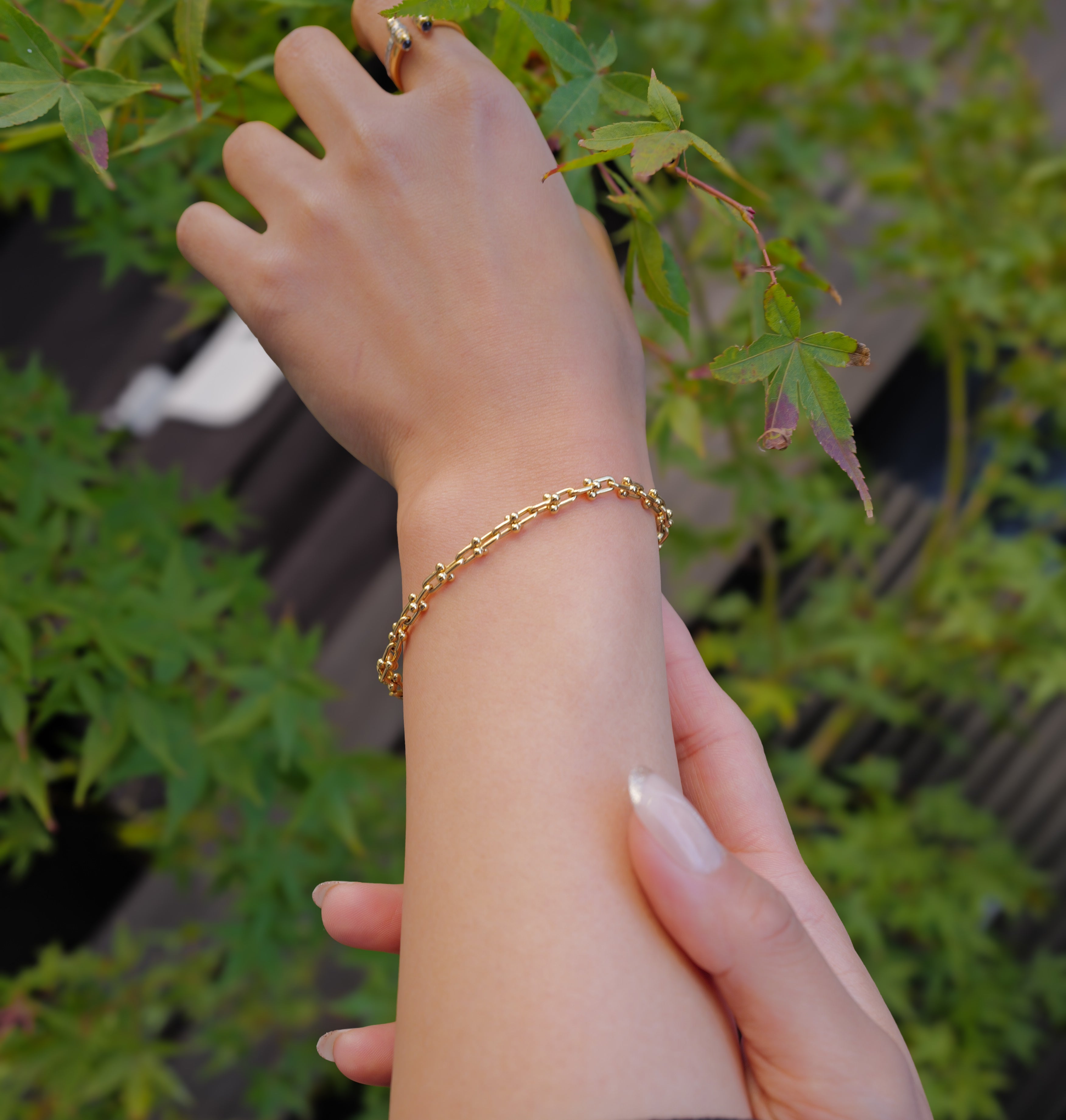 ティファニー ハードウェア マイクロ リンク k18YG ブレスレット　