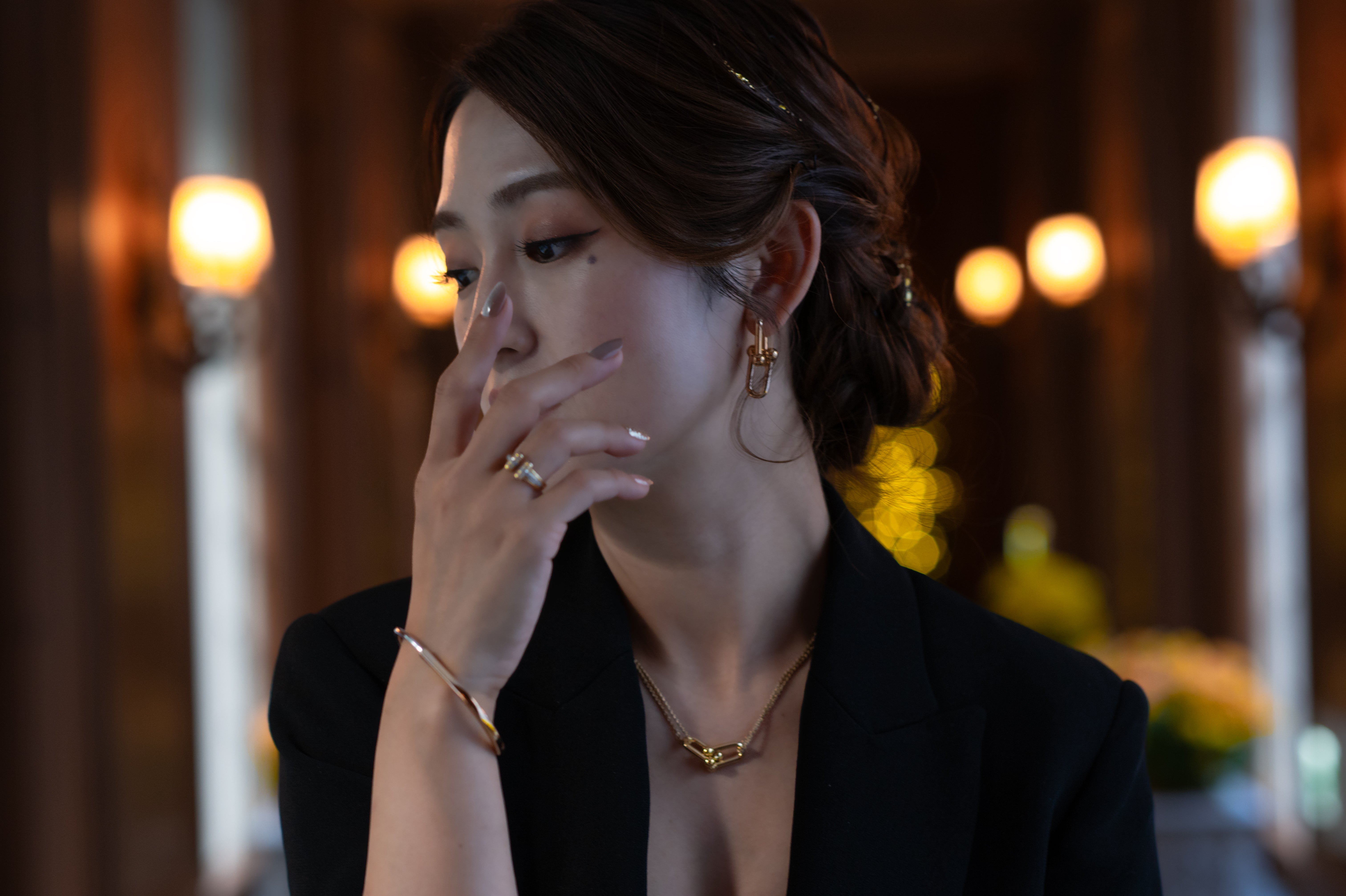 TIFFANY & Co. ラージダブル リンクペンダント ネックレス ハードウェア K18YG