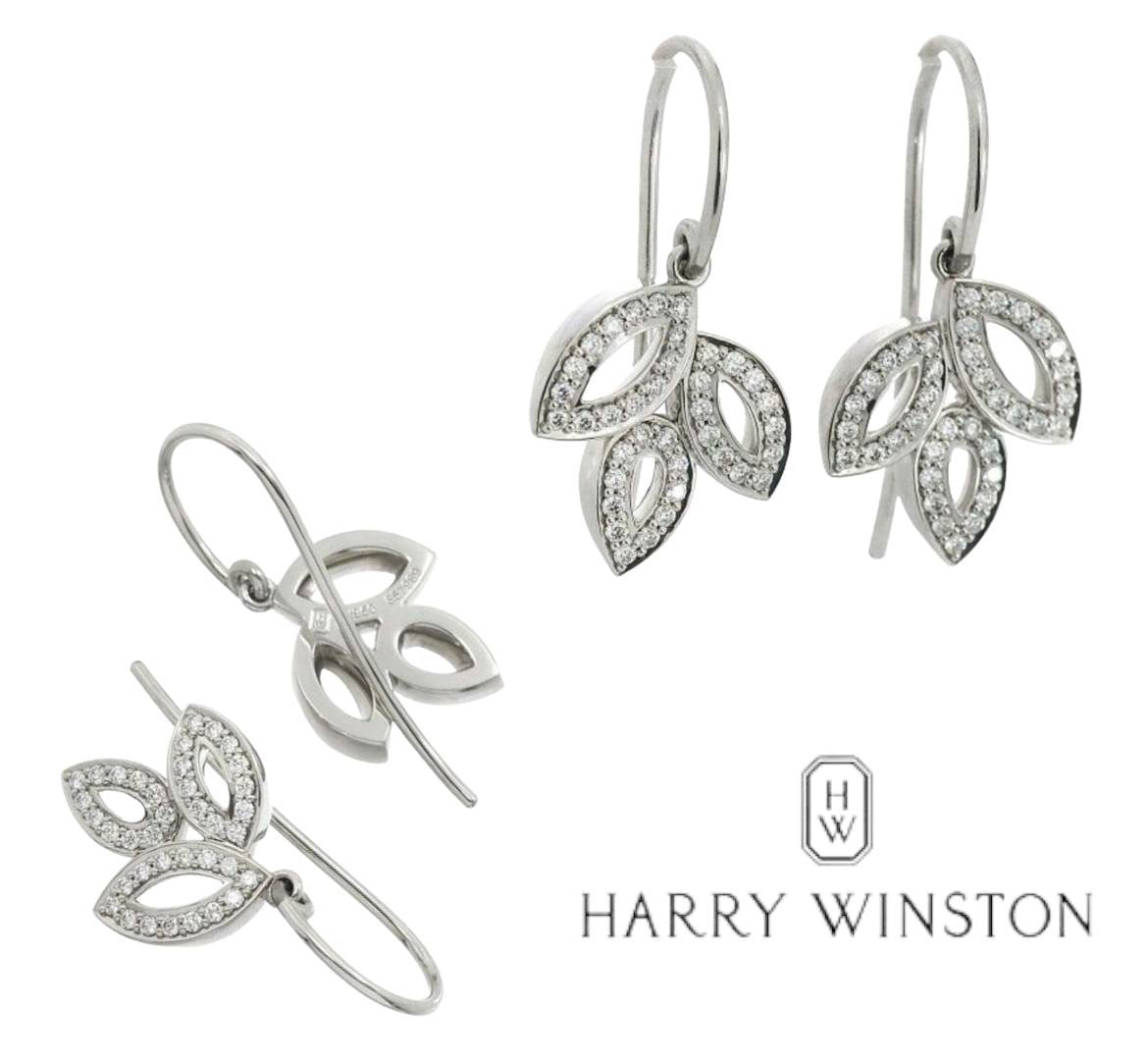 Harry Winston ハリー ウィンストンリリークラスター ミニ ダイヤ ピアス