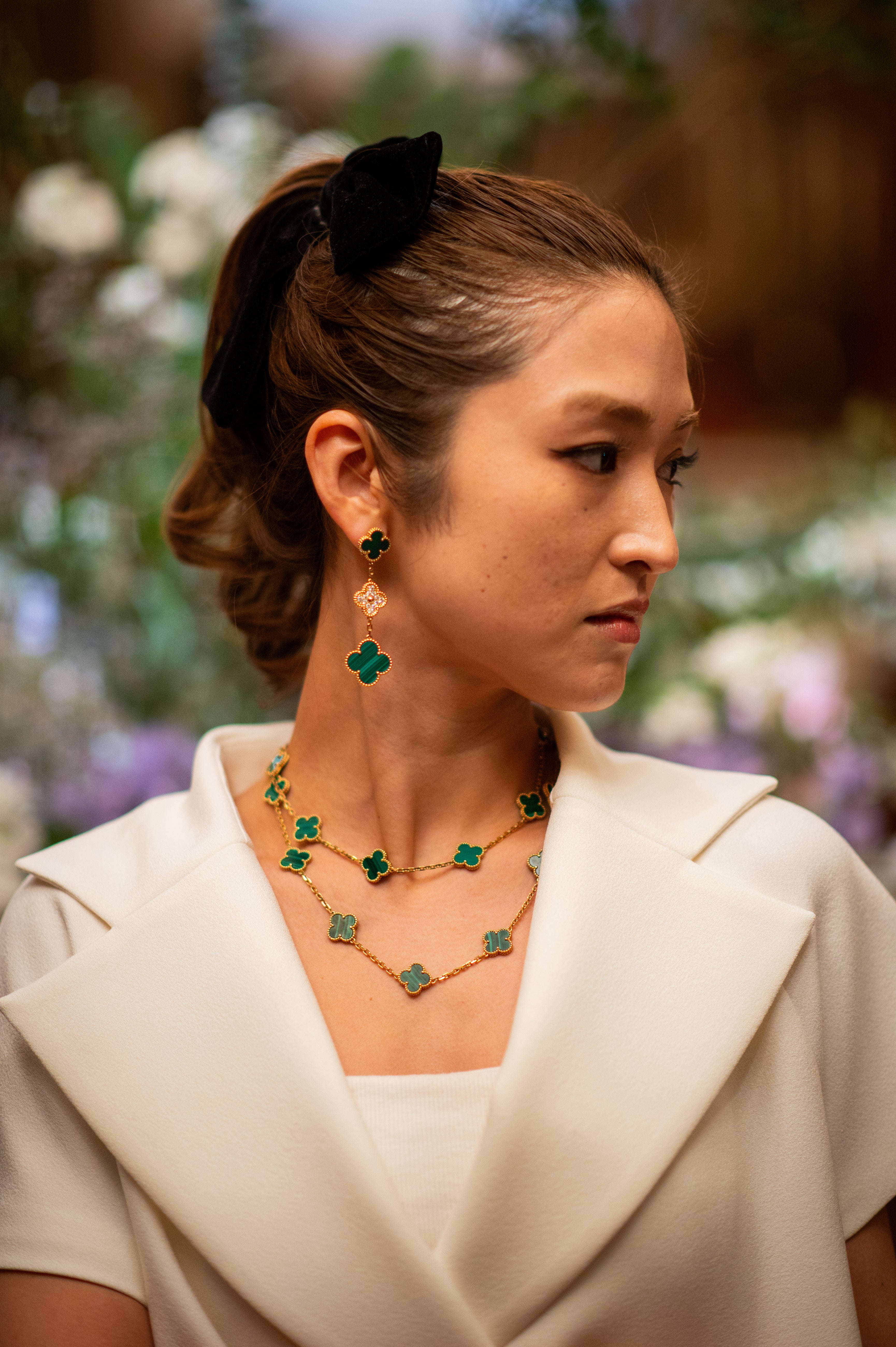 Van Cleef & Arpels ヴァン クリーフ&アーペル アルハンブラ マジック アルハンブラ ピアス 3モチーフ イエローゴールド ダイヤモンド マラカイト