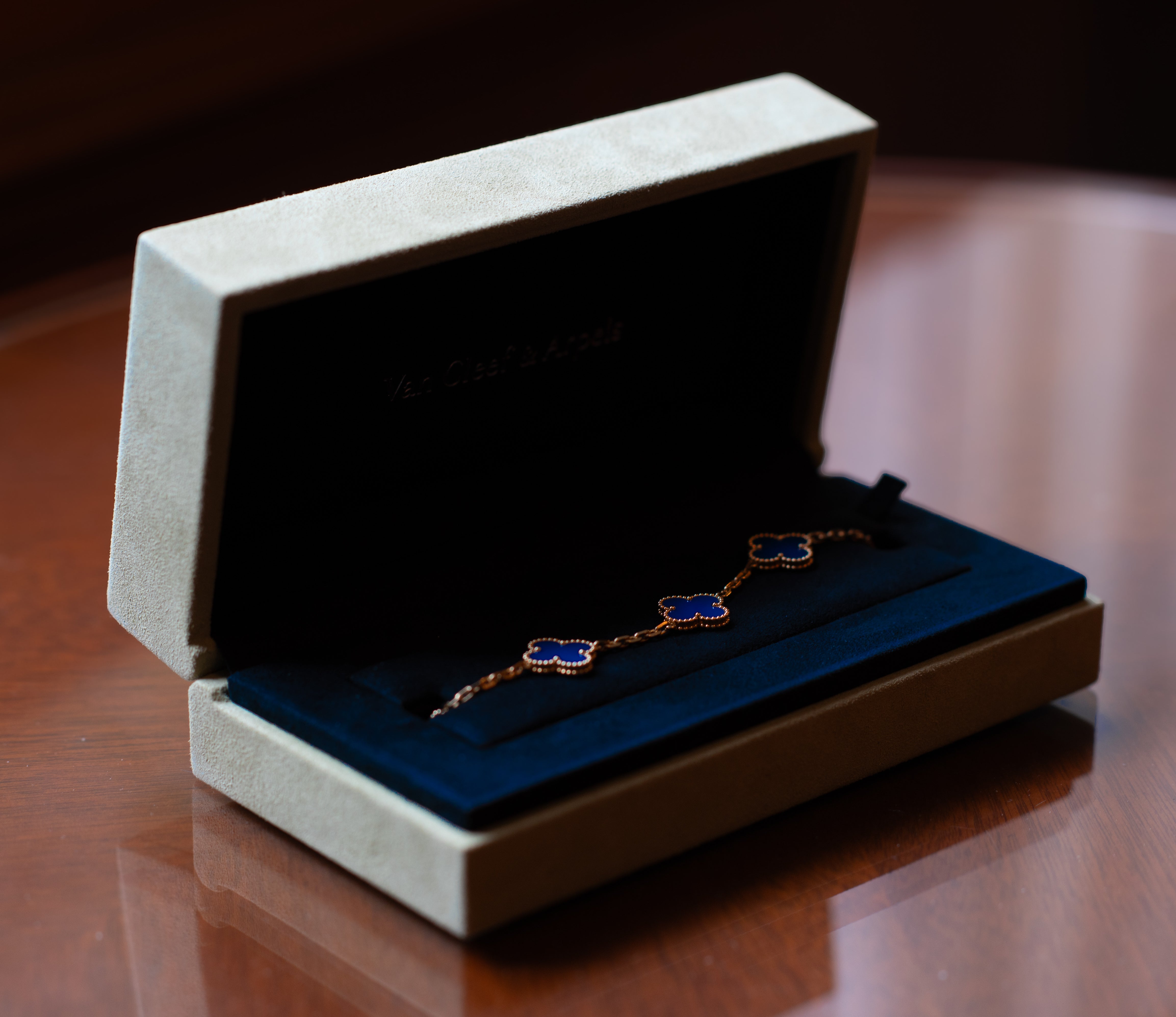 Van Cleef & Arpels ヴァンクリーフ&アーペル ヴィンテージアルハンブラ 5P ブルーアゲート ブレスレット